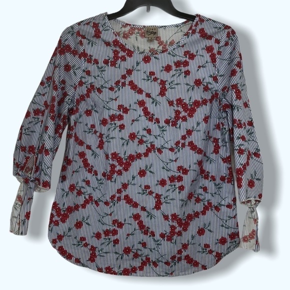 Como Vintage Striped Blouse Sz Med - Picture 3 of 8